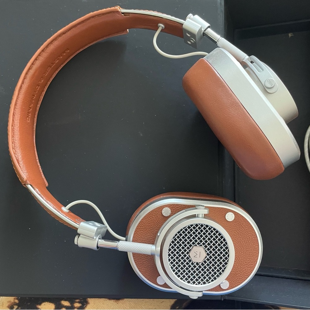 Master & Dynamic Brown/Silver corded headphones